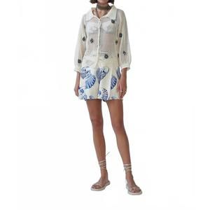 NEW CAROLINA K delmar crochet bomber jacket in white